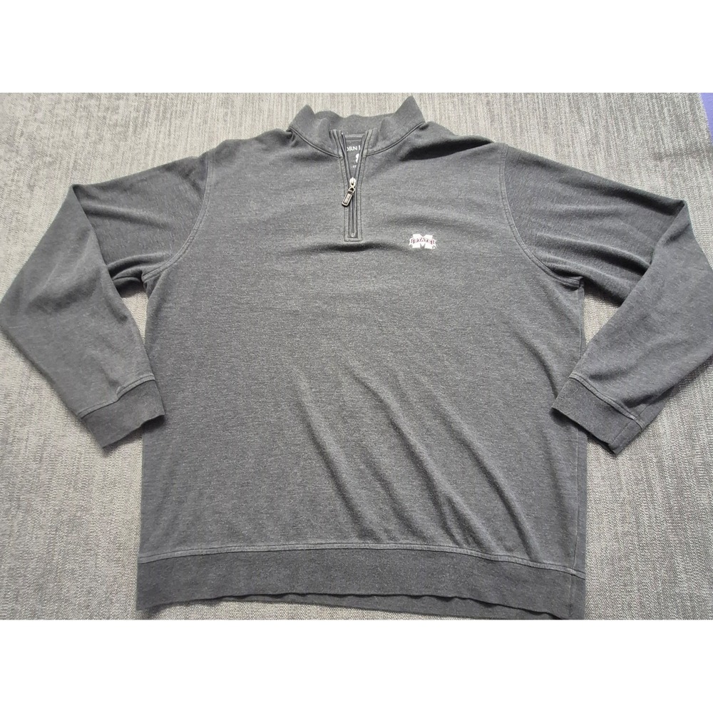 Horn‎ Legend Mississippi State Bulldogs 1/4 zip gray pullover XXL Cotton Classic